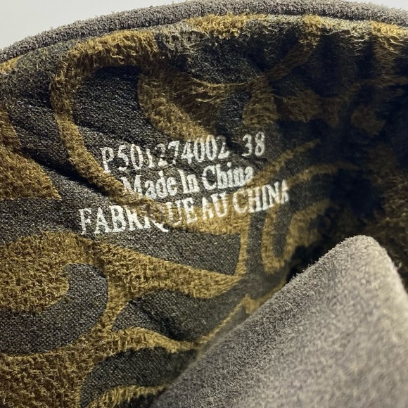 Fly London YEMO274FLY Sludge Gray Olive Suede Leather Wedge Ankle Boots 7.5 38 - Picture 10 of 14